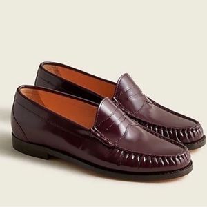 J. Crew Winona penny loafers in spazzolato leather BA190 Burgundy Size 6.5